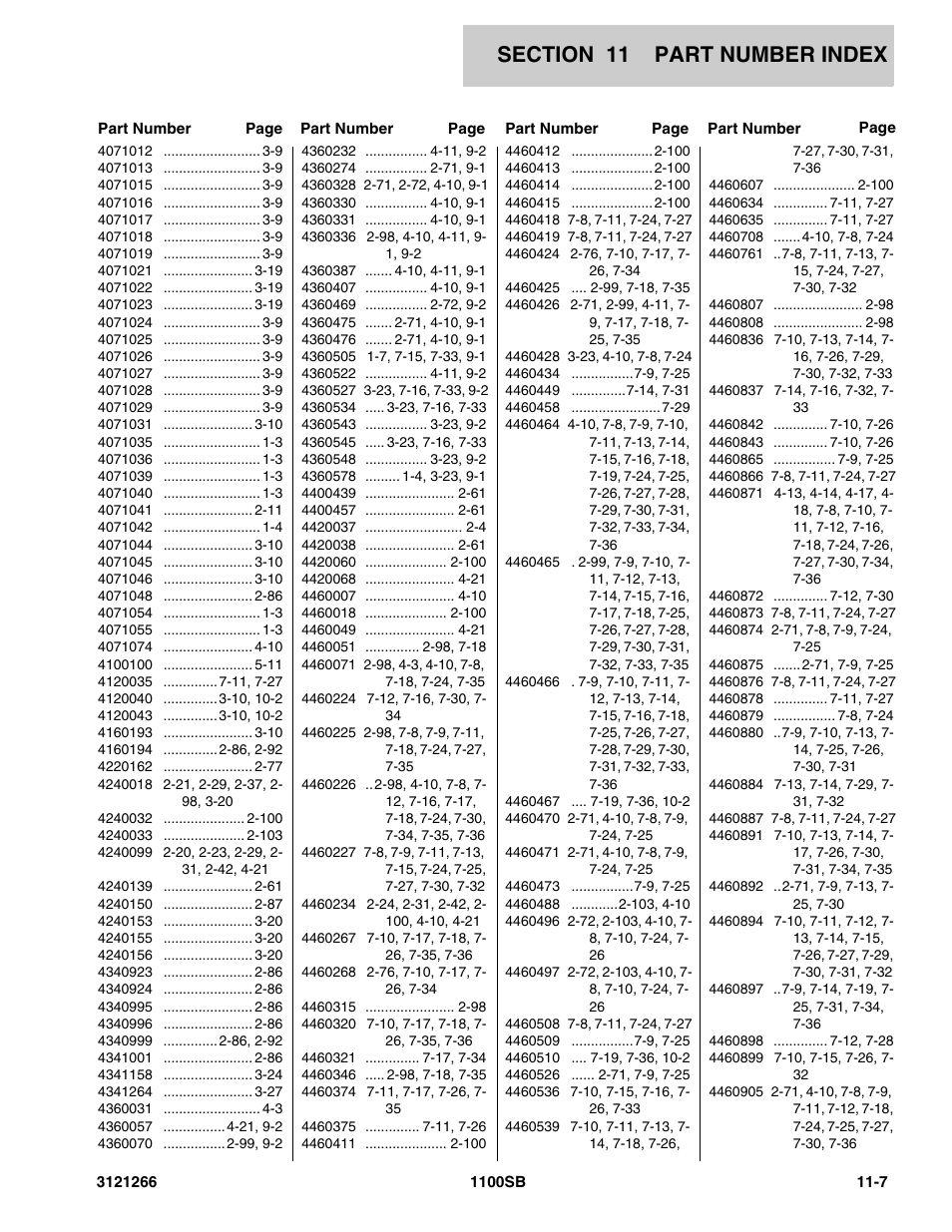 JLG 1100SB Parts Manual User Manual | Page 269 / 276