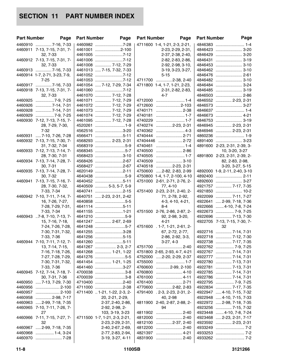 JLG 1100SB Parts Manual User Manual | Page 270 / 276