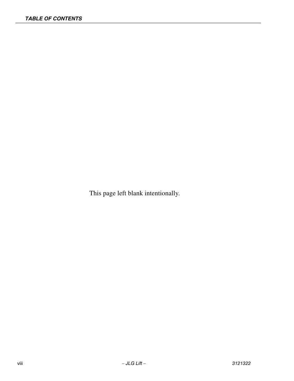 This page left blank intentionally | JLG 67SL Service Manual User Manual | Page 12 / 152