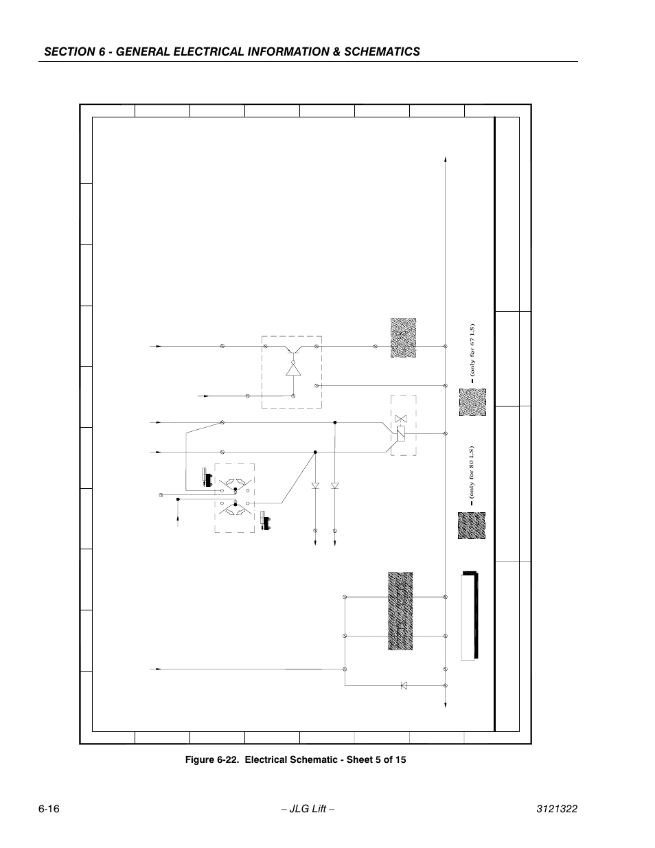 Electrical schematic - sheet 5 of 15 -16, Liftlux, Schem a t ic el ectrical 7 | JLG 67SL Service Manual User Manual | Page 128 / 152