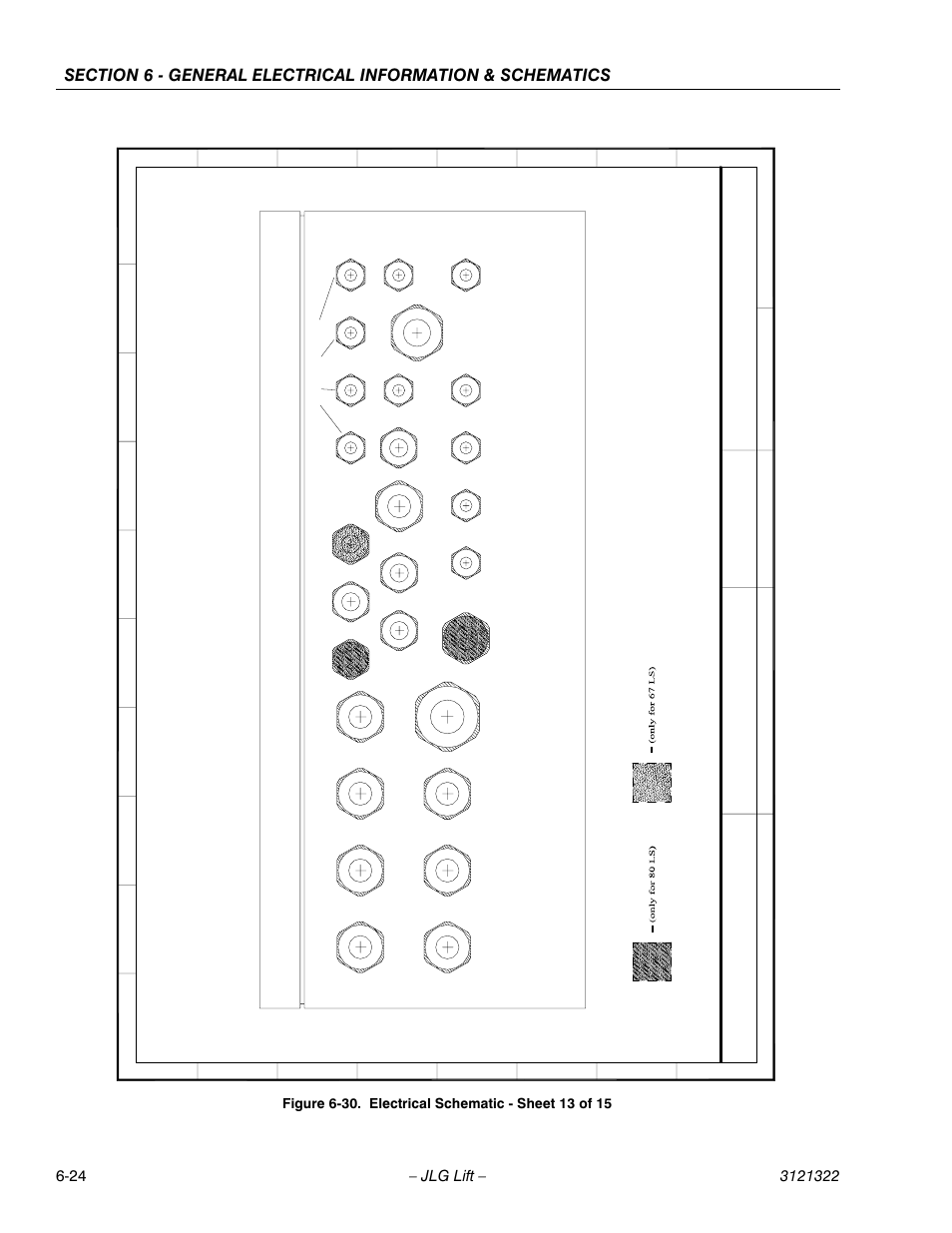 Electrical schematic - sheet 13 of 15 -24, Liftlux, Schema tic e lectrical di esel 80 s l / 6 7 s l | JLG 67SL Service Manual User Manual | Page 136 / 152