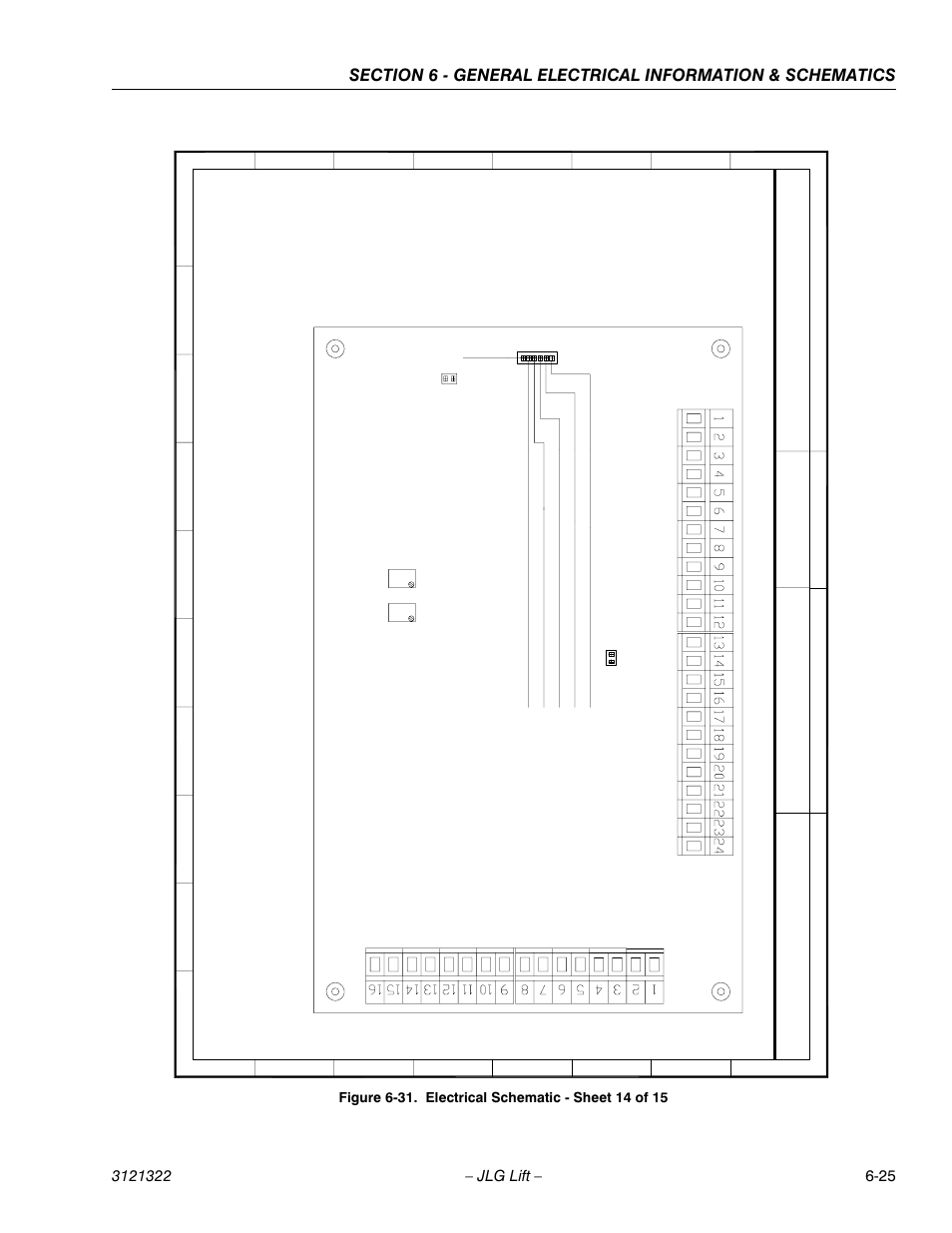 Electrical schematic - sheet 14 of 15 -25, Liftlux | JLG 67SL Service Manual User Manual | Page 137 / 152