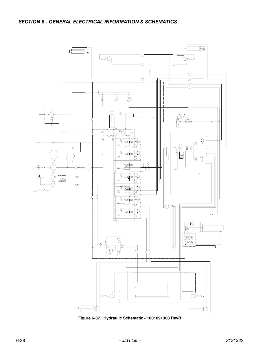 Hydraulic schematic, Hydraulic schematic - 1001091308 revb -38 | JLG 67SL Service Manual User Manual | Page 150 / 152