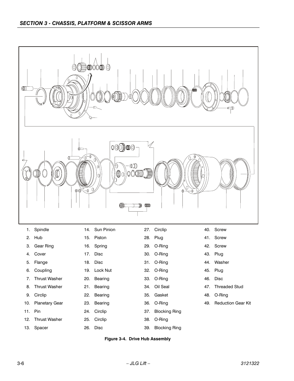 Drive hub assembly -6 | JLG 67SL Service Manual User Manual | Page 38 / 152