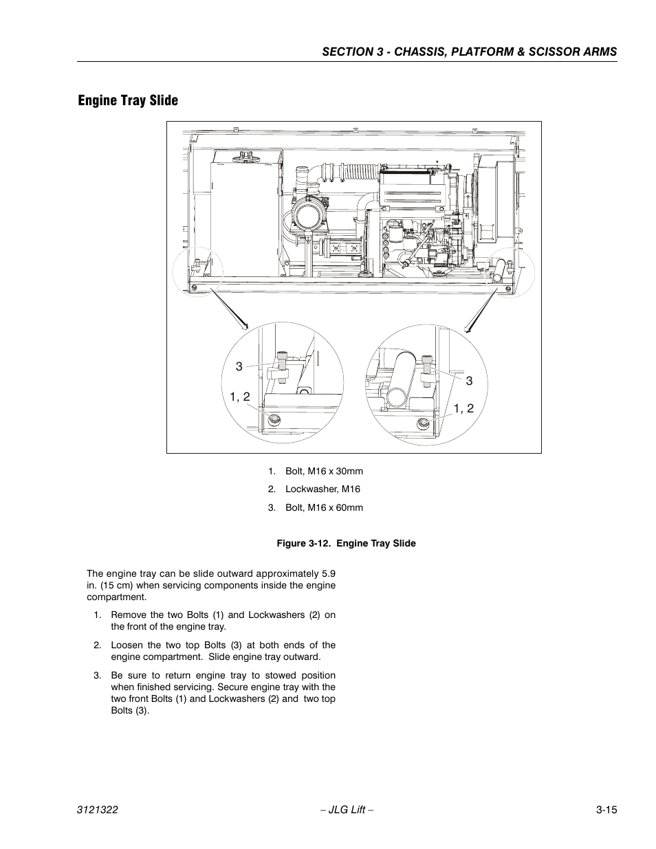 Engine tray slide, Engine tray slide -15 | JLG 67SL Service Manual User Manual | Page 47 / 152