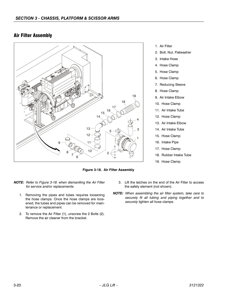 Air filter assembly, Air filter assembly -20 | JLG 67SL Service Manual User Manual | Page 52 / 152