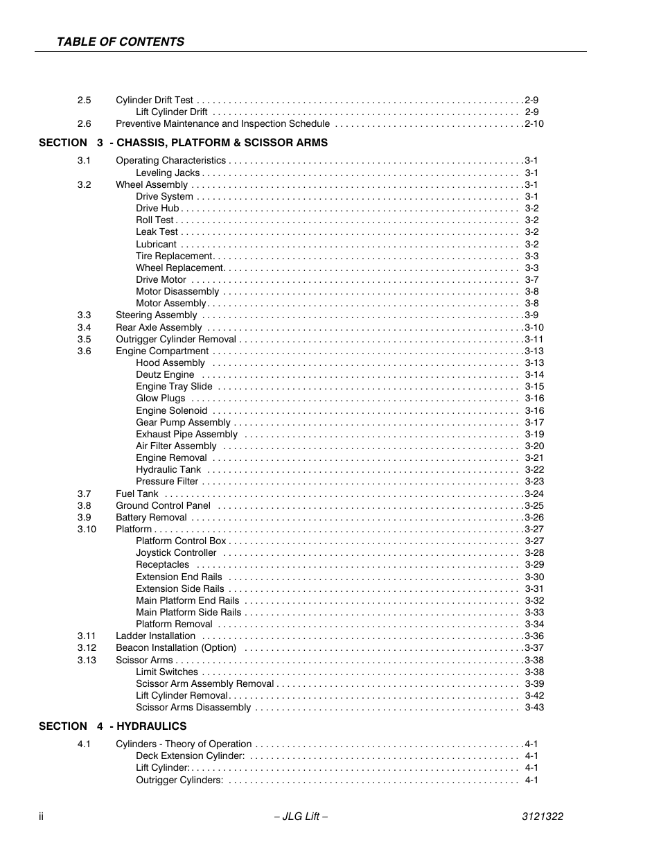 JLG 67SL Service Manual User Manual | Page 6 / 152