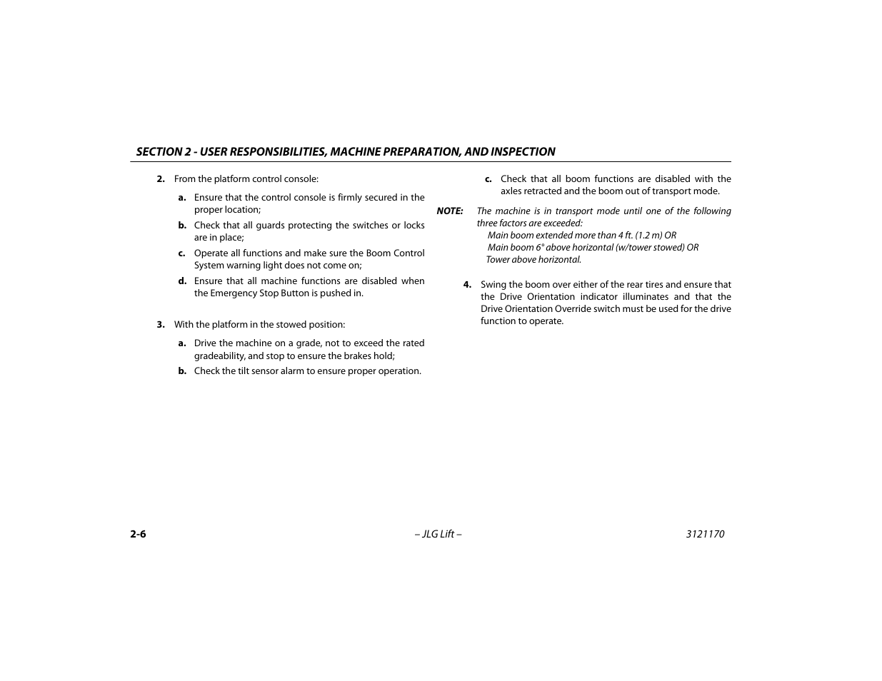 JLG 1250AJP Operator Manual User Manual | Page 34 / 132