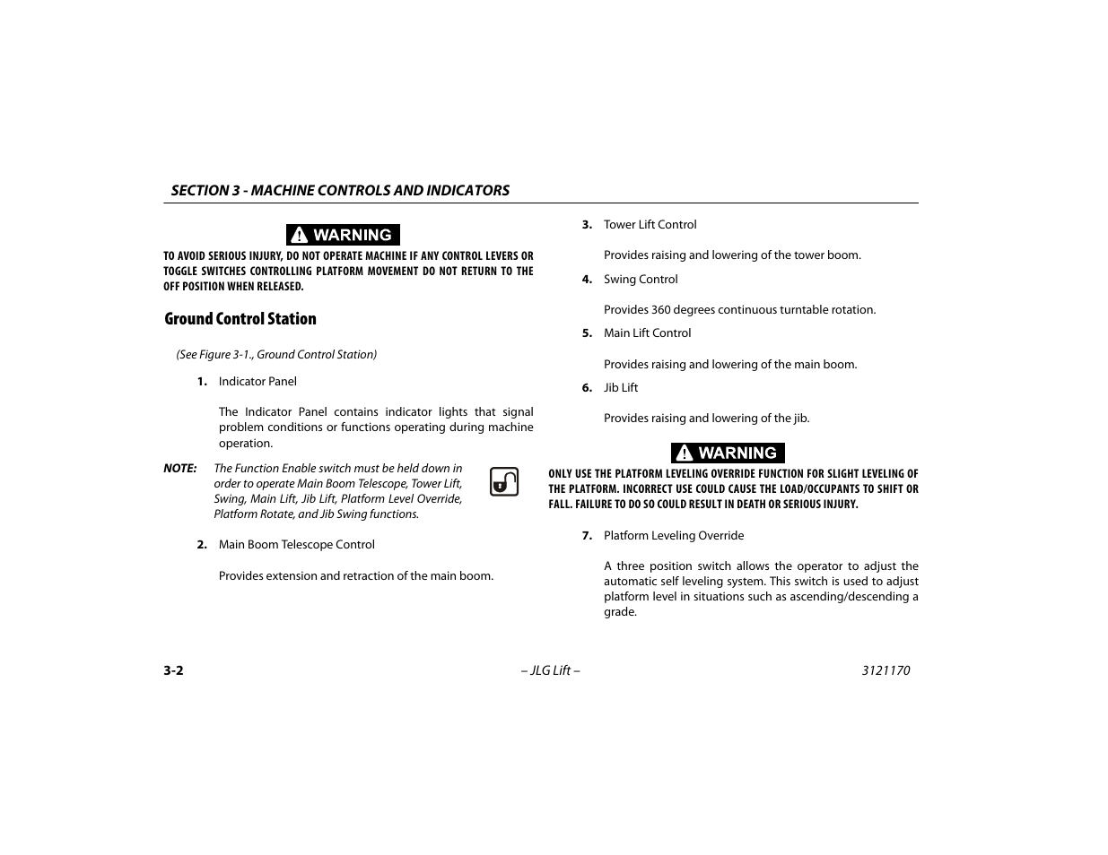 Ground control station, Ground control station -2 | JLG 1250AJP Operator Manual User Manual | Page 40 / 132