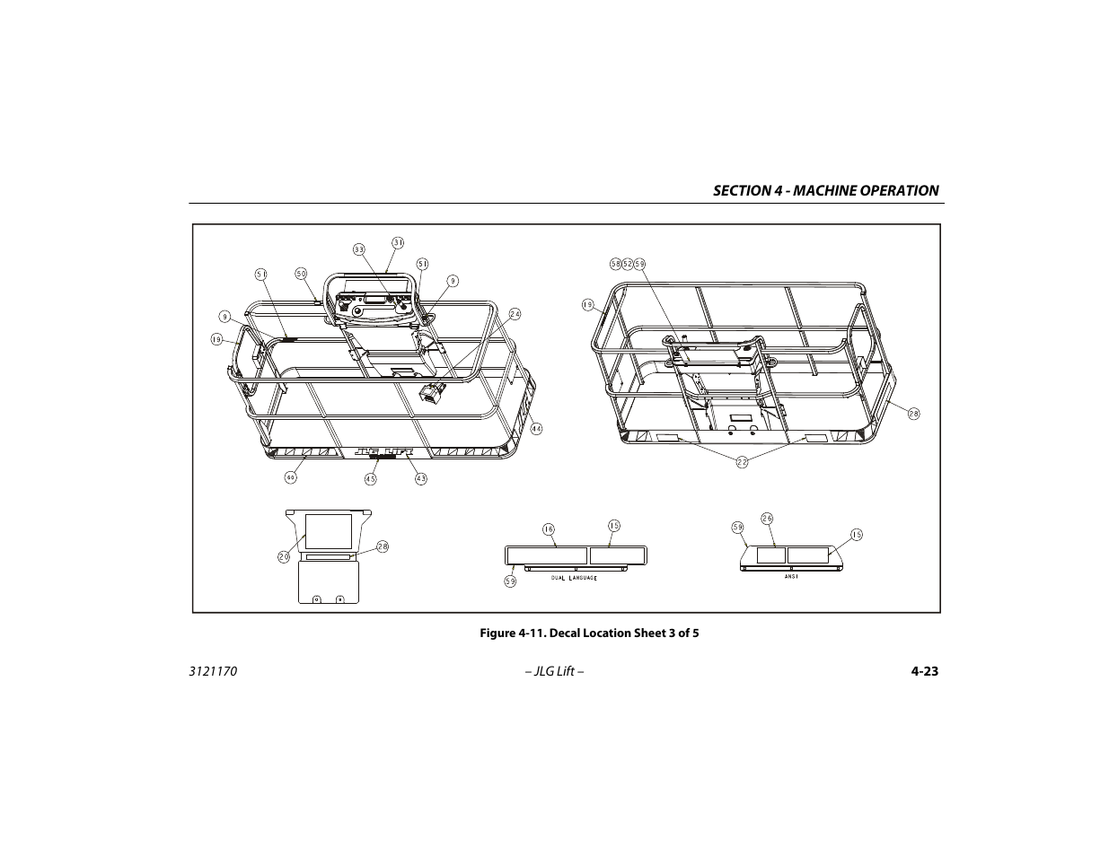Decal location sheet 3 of 5 -23 | JLG 1250AJP Operator Manual User Manual | Page 77 / 132