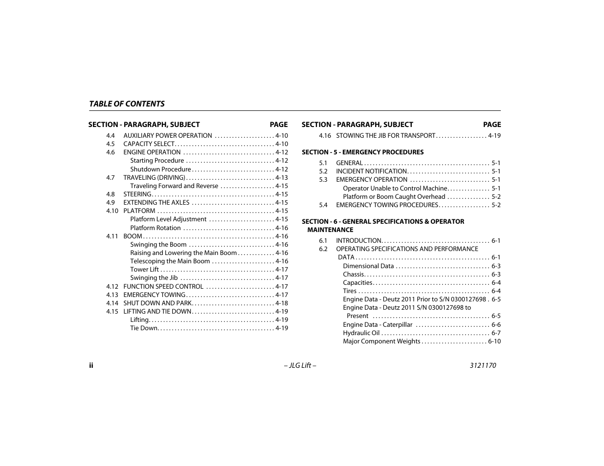 JLG 1250AJP Operator Manual User Manual | Page 8 / 132