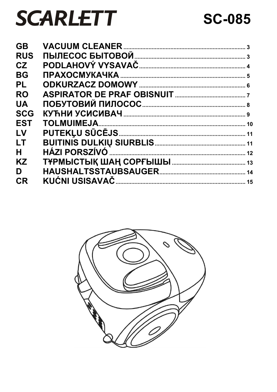 Scarlett SC-085 User Manual | 16 pages