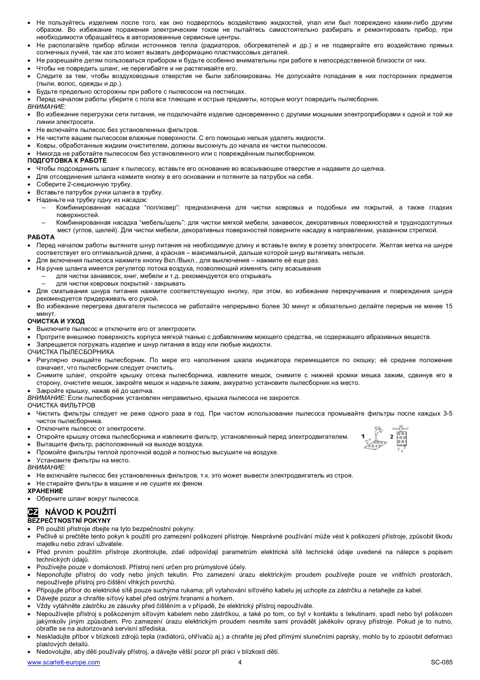 Cz návod k pou ití | Scarlett SC-085 User Manual | Page 4 / 16