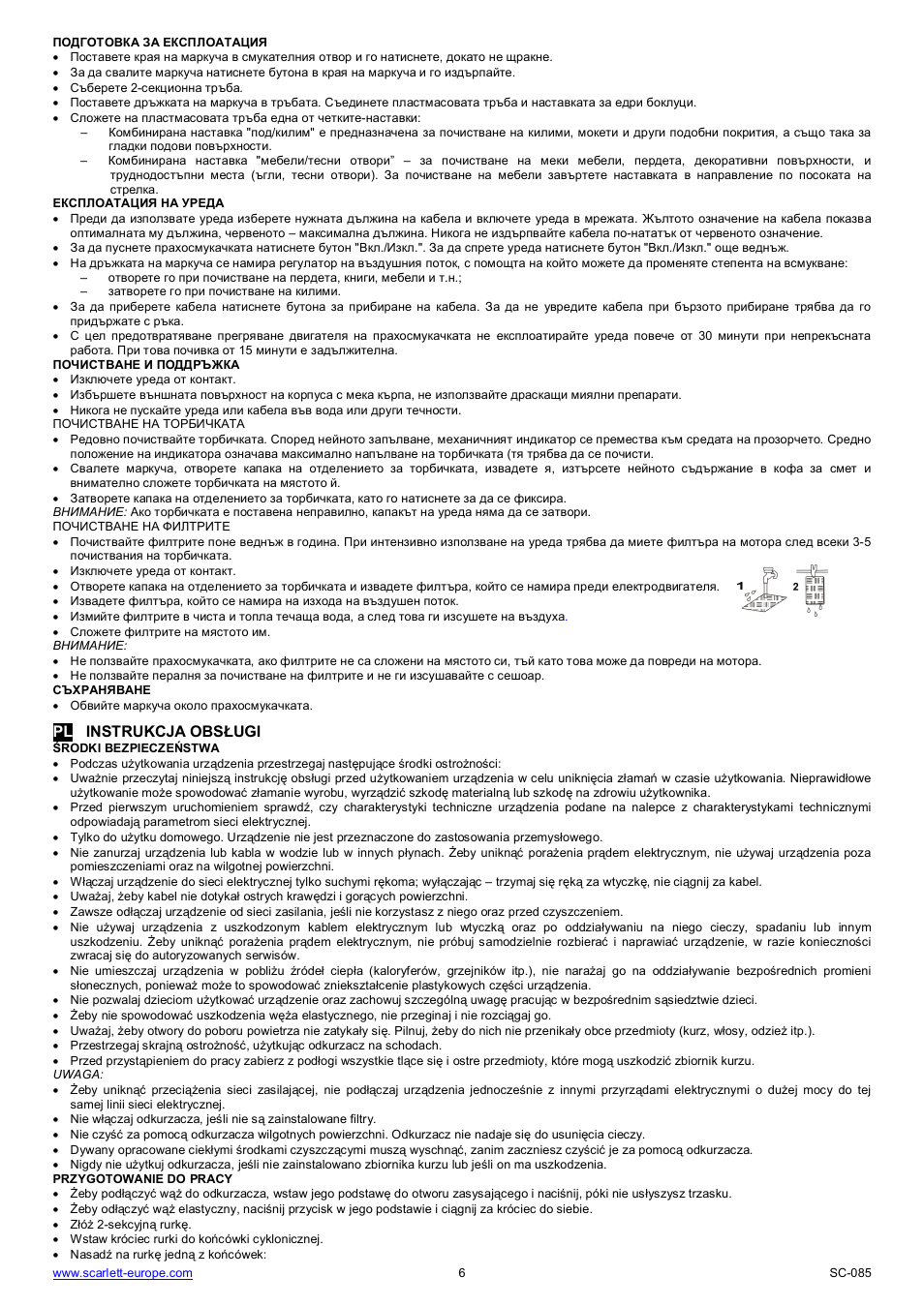 Pl instrukcja obs ugi | Scarlett SC-085 User Manual | Page 6 / 16