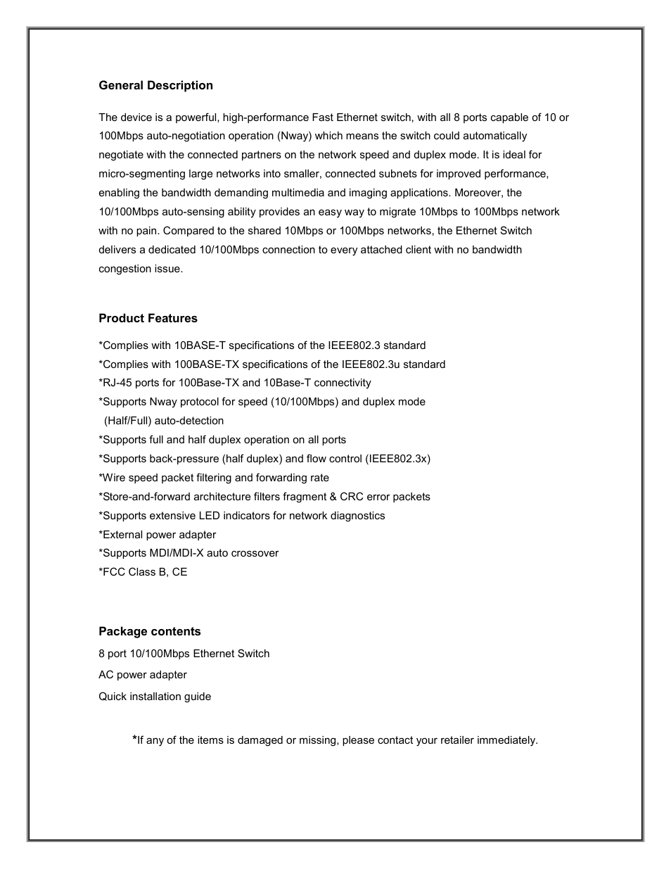 Advantek Networks Advantek 8 Port 10/100Mbps Ethernet Switch ANS-08P User Manual | Page 3 / 5