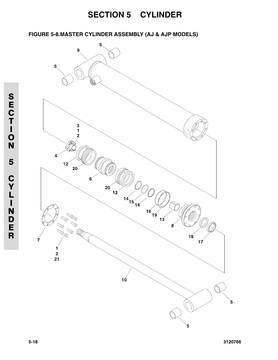 Master cylinder assembly (aj & ajp models) -18 | JLG E45A_AJ ANSI Parts Manual User Manual | Page 132 / 206