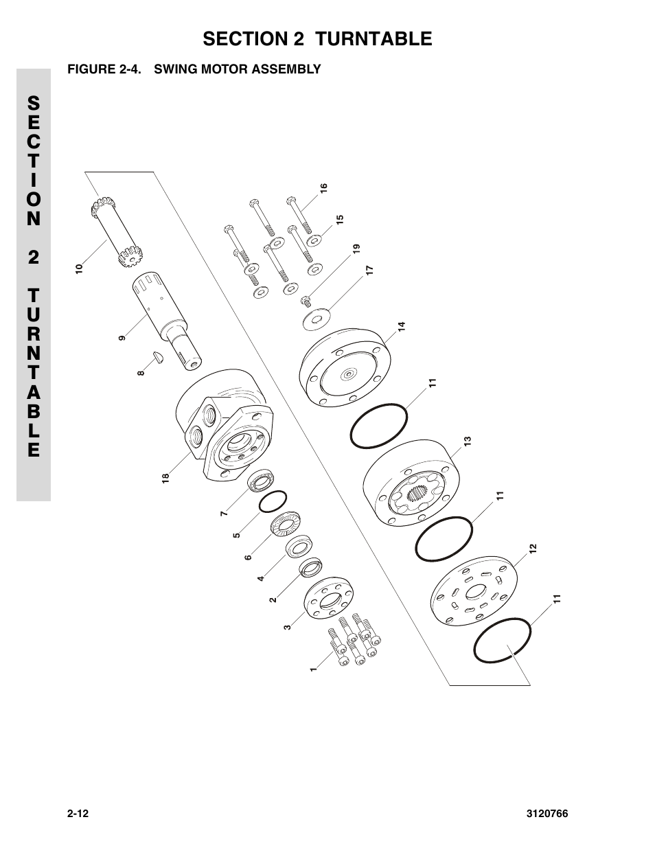 Figure 2-4. swing motor assembly | JLG E45A_AJ ANSI Parts Manual User Manual | Page 58 / 206