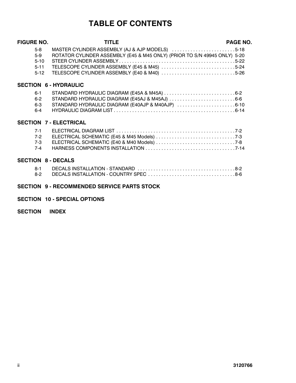 JLG E45A_AJ ANSI Parts Manual User Manual | Page 6 / 206