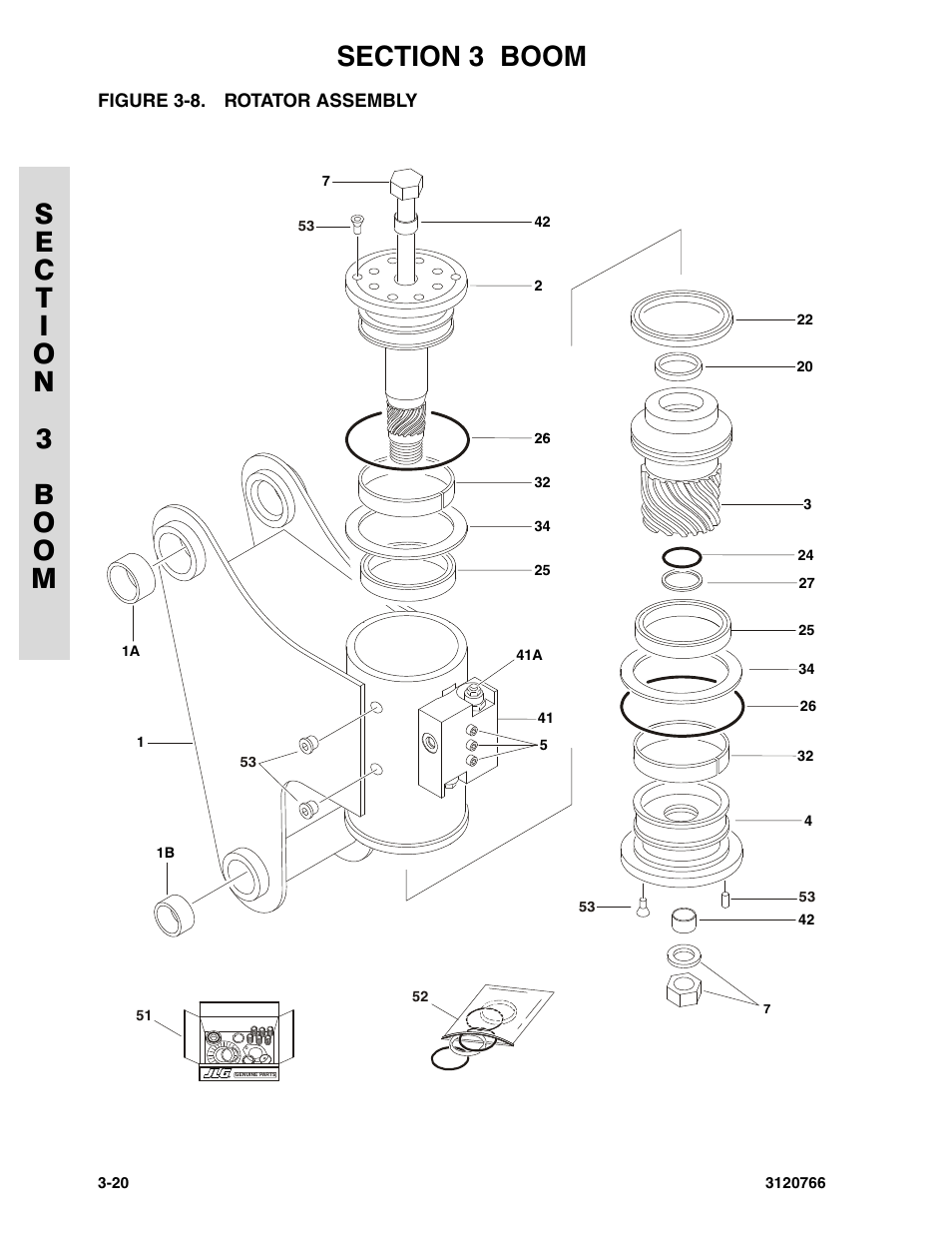 Figure 3-8. rotator assembly, Rotator assembly -20 | JLG E45A_AJ ANSI Parts Manual User Manual | Page 90 / 206