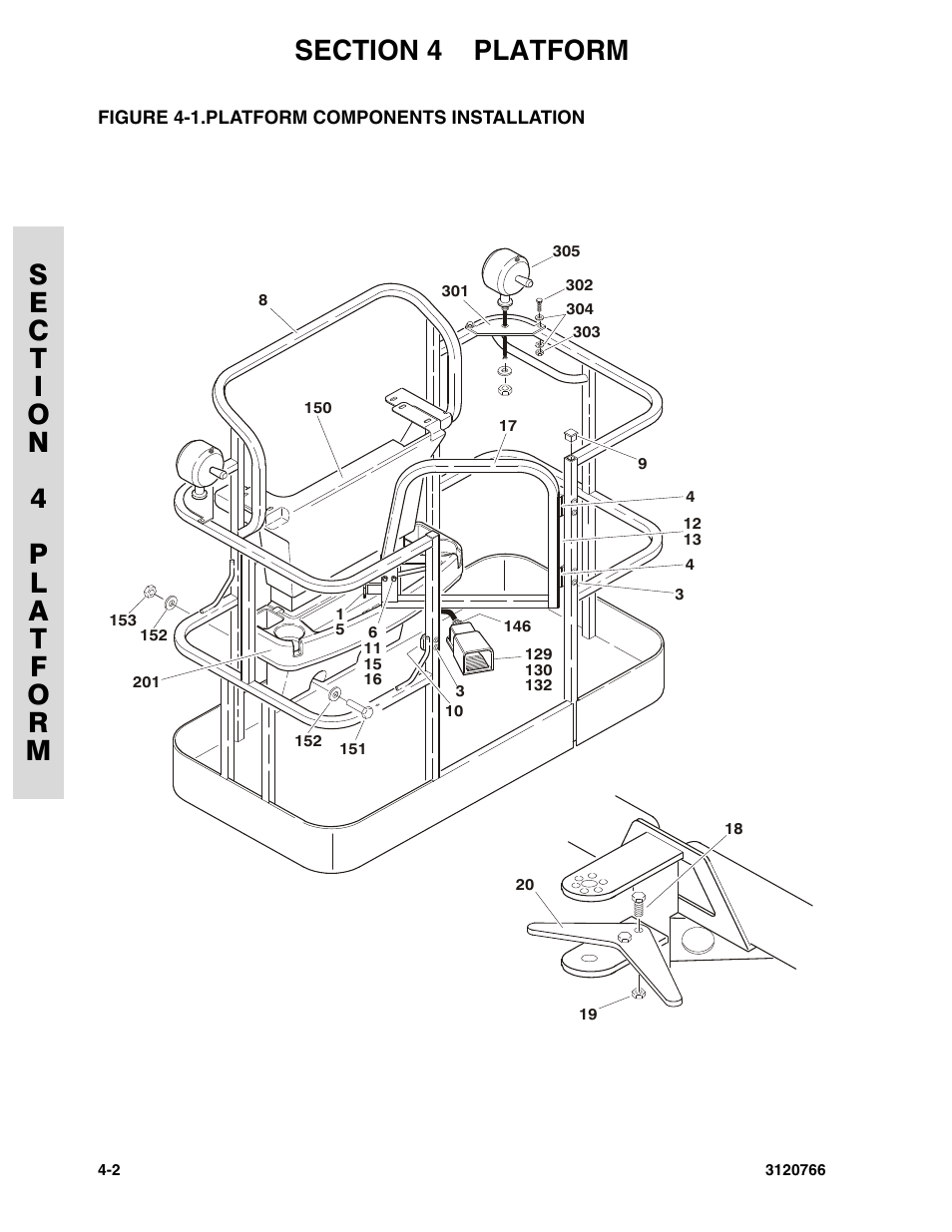 Figure 4-1. platform components installation, Platform components installation -2 | JLG E45A_AJ ANSI Parts Manual User Manual | Page 98 / 206