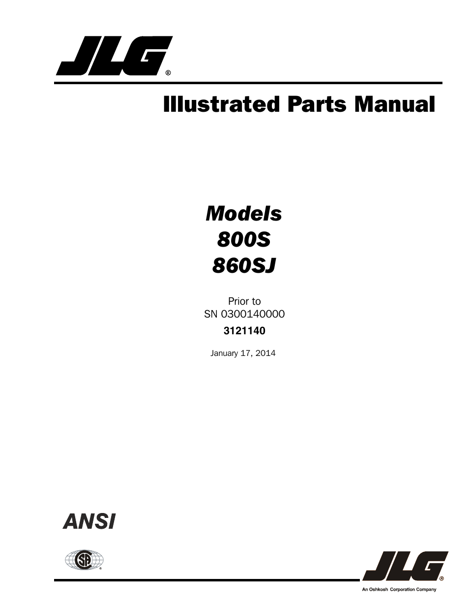 JLG 860SJ Parts Manual User Manual | 446 pages