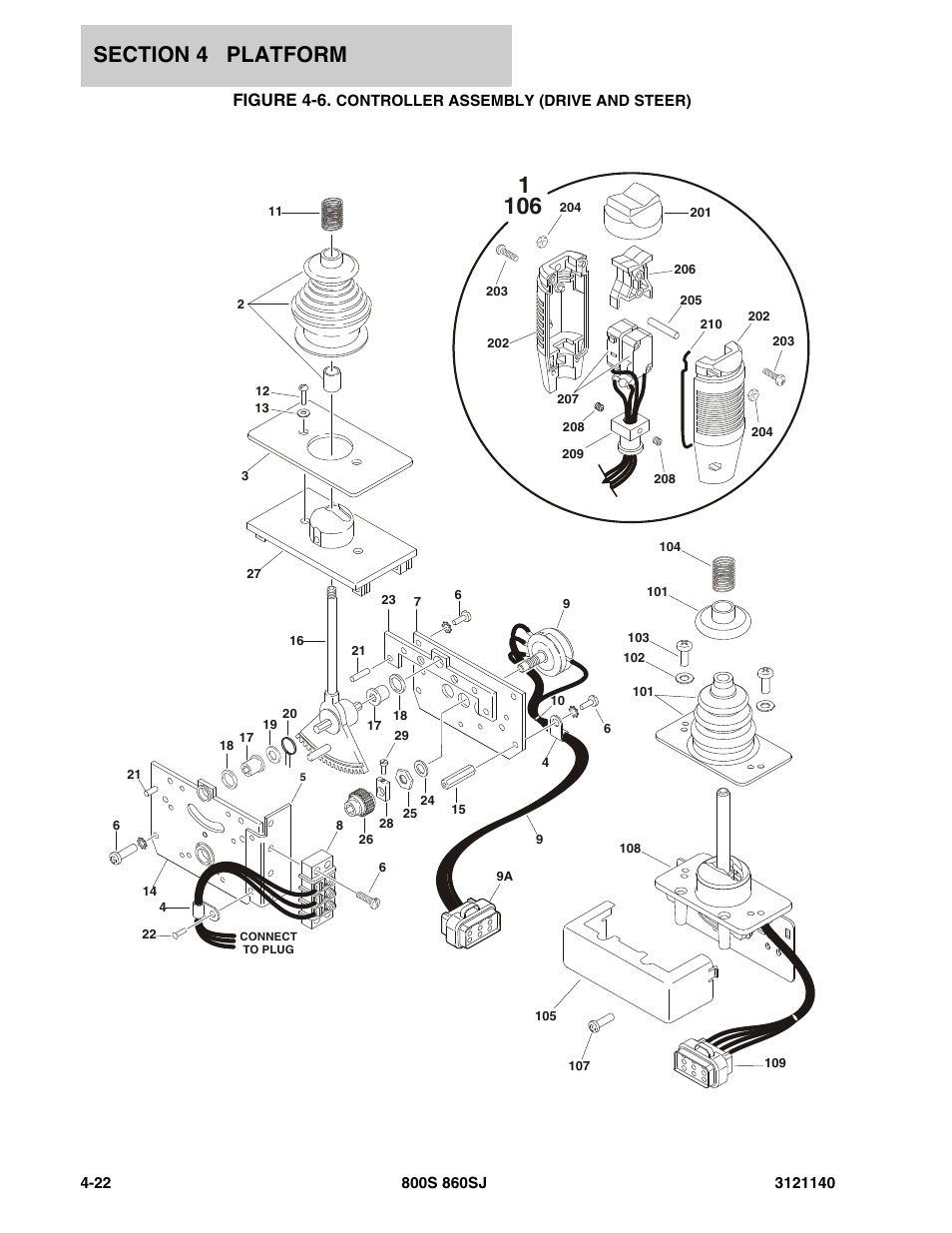 Figure 4-6. controller assembly (drive and steer), Figure 4-6 | JLG 860SJ Parts Manual User Manual | Page 278 / 446