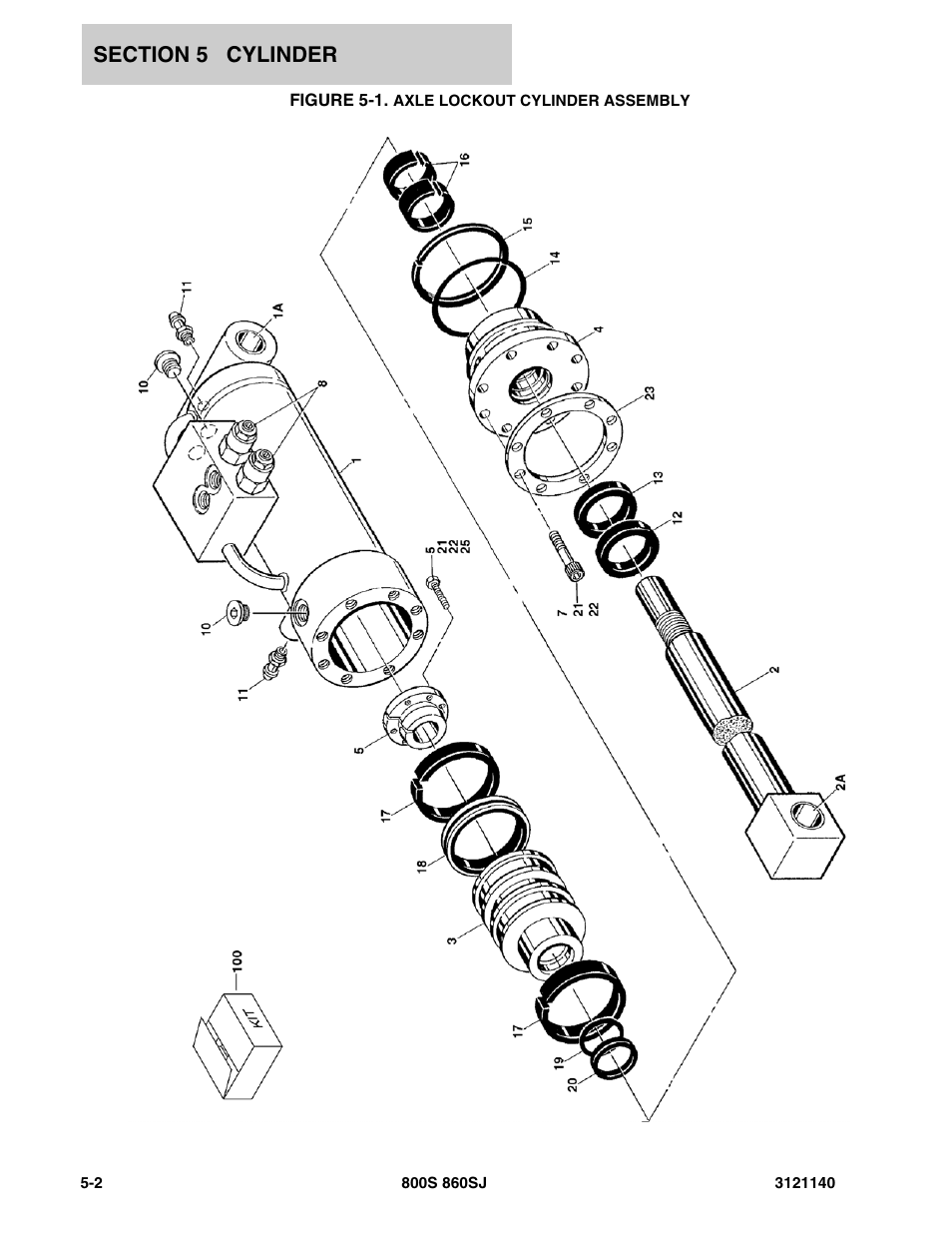 Figure 5-1. axle lockout cylinder assembly | JLG 860SJ Parts Manual User Manual | Page 292 / 446