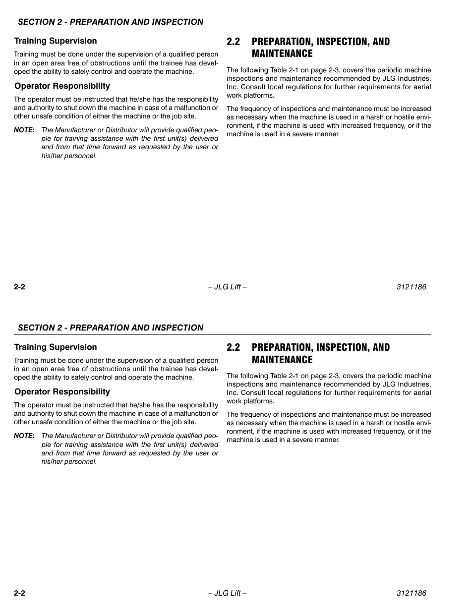 2 preparation, inspection, and maintenance | JLG SSV10 Operator Manual User Manual | Page 20 / 94