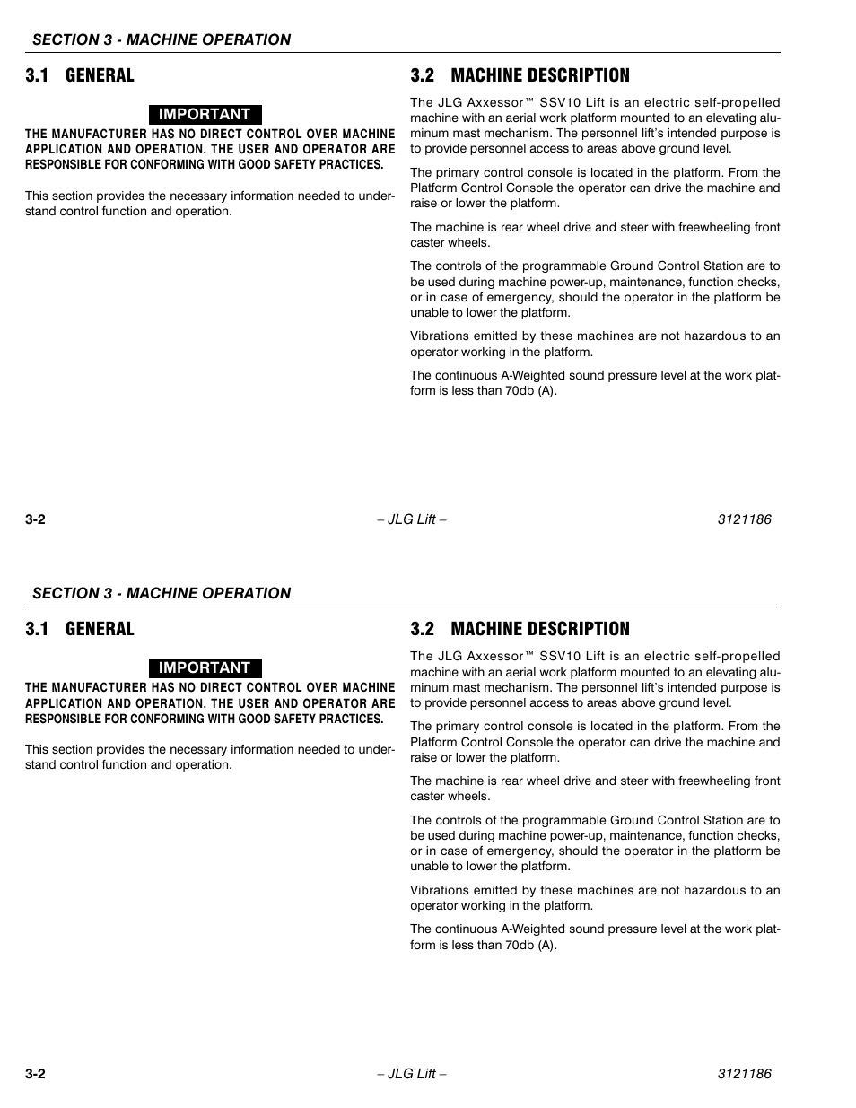 1 general, 2 machine description | JLG SSV10 Operator Manual User Manual | Page 30 / 94