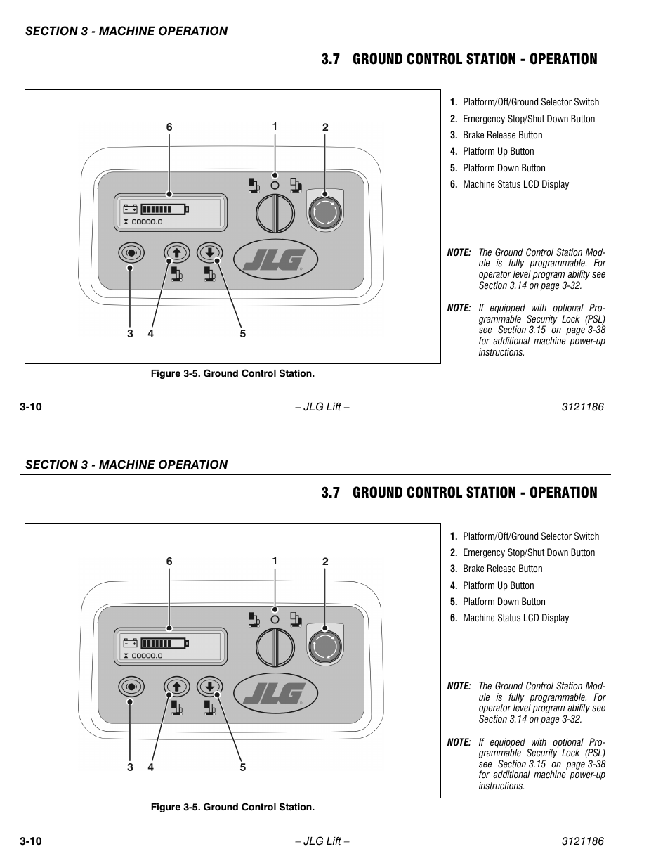 7 ground control station - operation | JLG SSV10 Operator Manual User Manual | Page 38 / 94