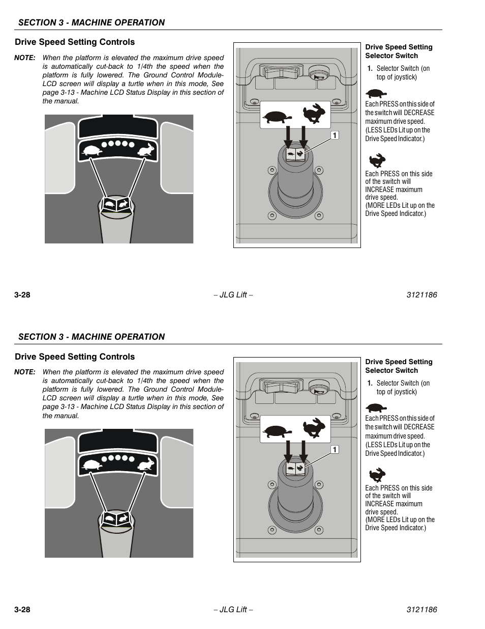 Drive speed setting controls | JLG SSV10 Operator Manual User Manual | Page 56 / 94