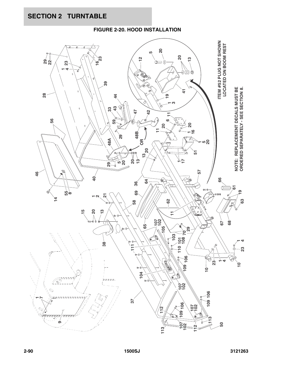 Figure 2-20. hood installation | JLG 1500SJ Parts Manual User Manual | Page 124 / 332