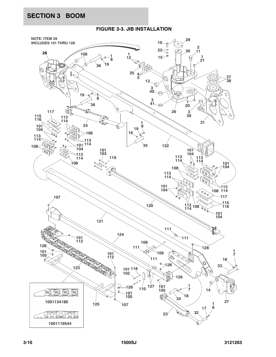 Figure 3-3. jib installation | JLG 1500SJ Parts Manual User Manual | Page 158 / 332