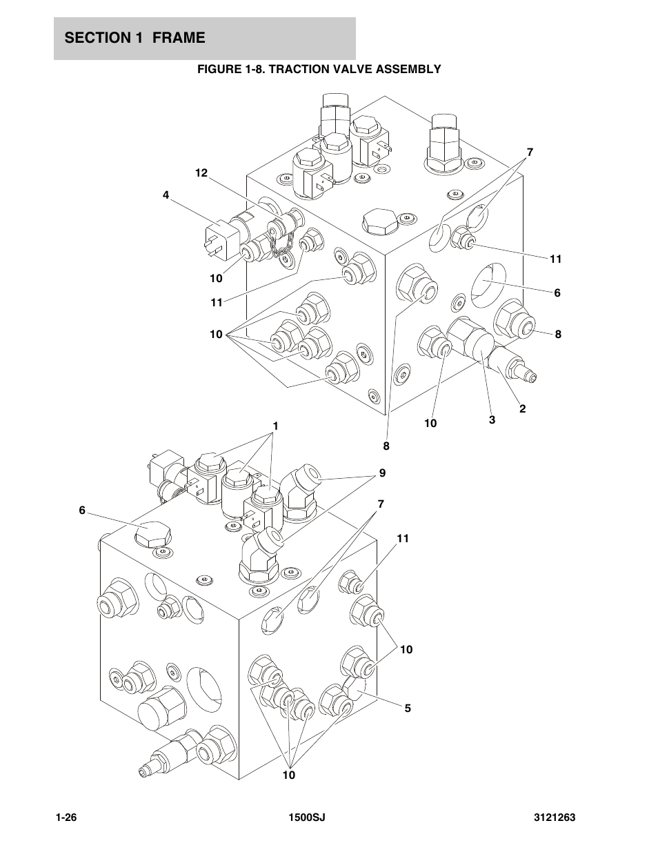 Figure 1-8. traction valve assembly | JLG 1500SJ Parts Manual User Manual | Page 32 / 332