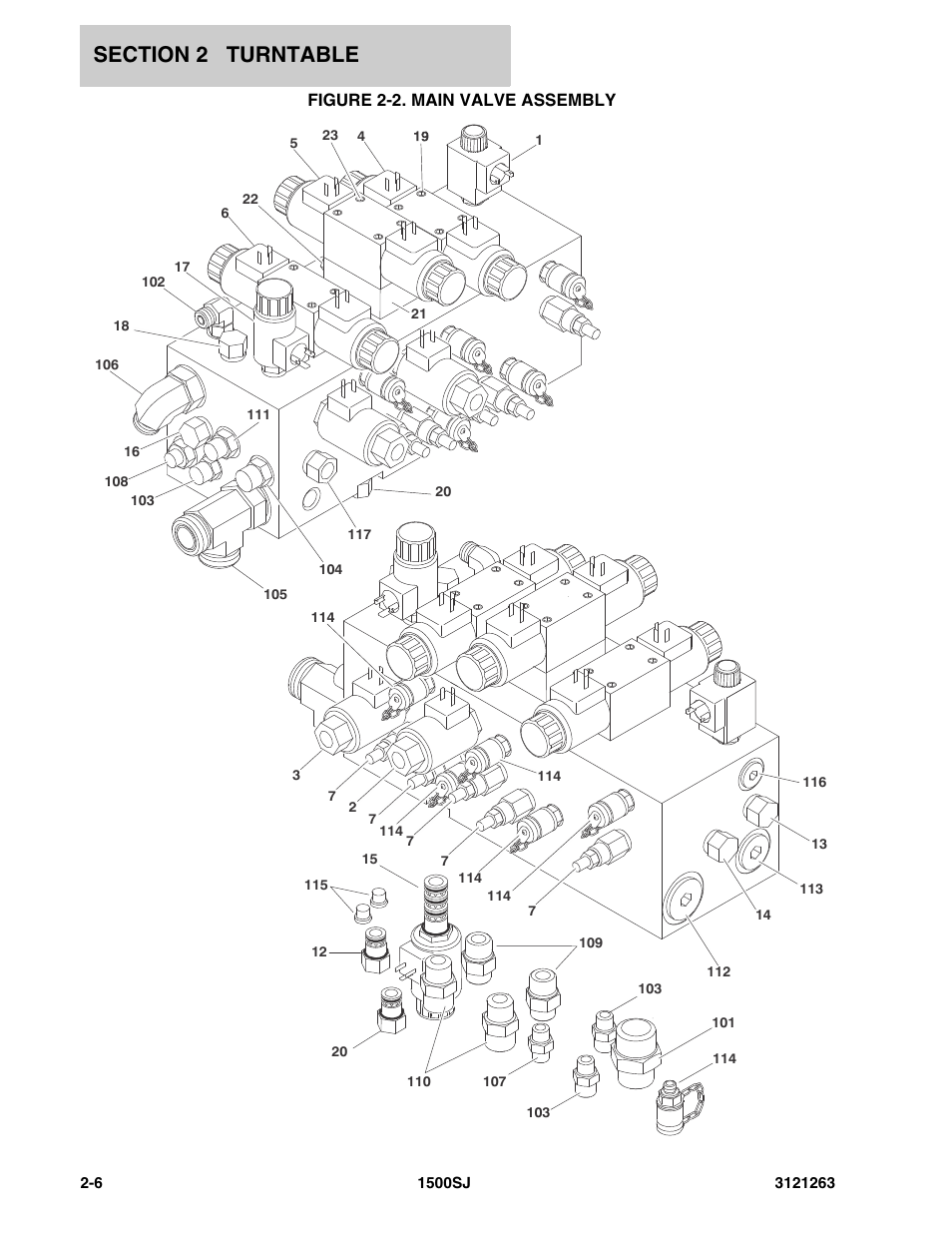 Figure 2-2. main valve assembly | JLG 1500SJ Parts Manual User Manual | Page 40 / 332