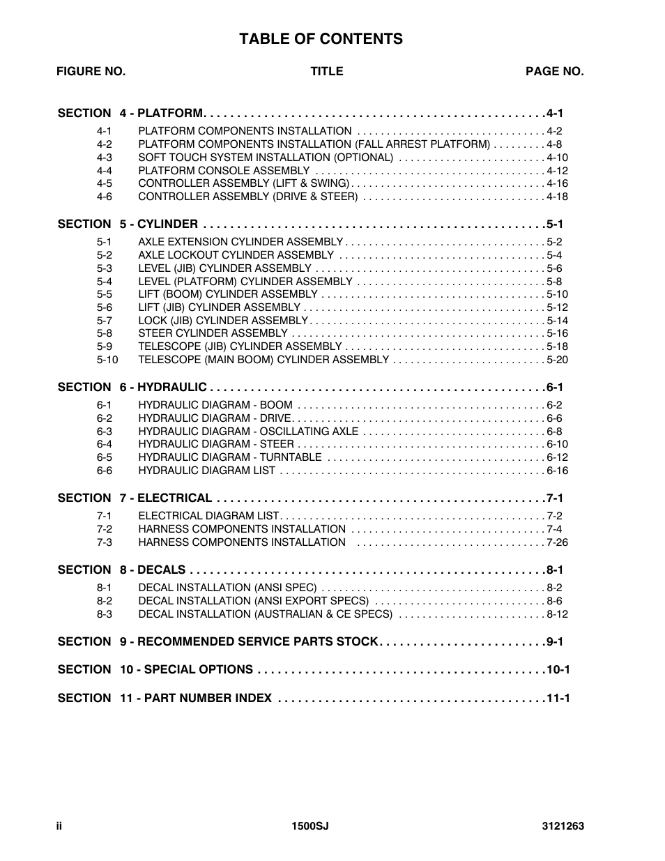 JLG 1500SJ Parts Manual User Manual | Page 6 / 332