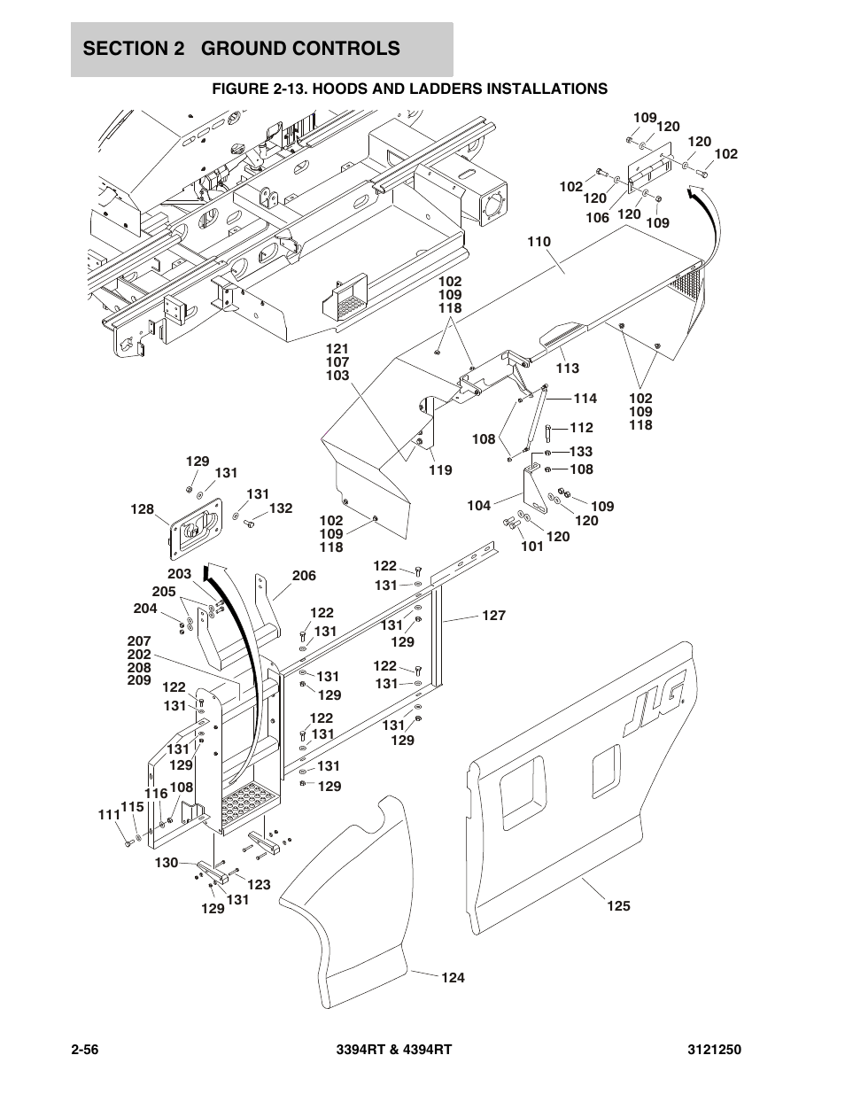Figure 2-13. hoods and ladders installations | JLG 4394RT Parts Manual User Manual | Page 92 / 244