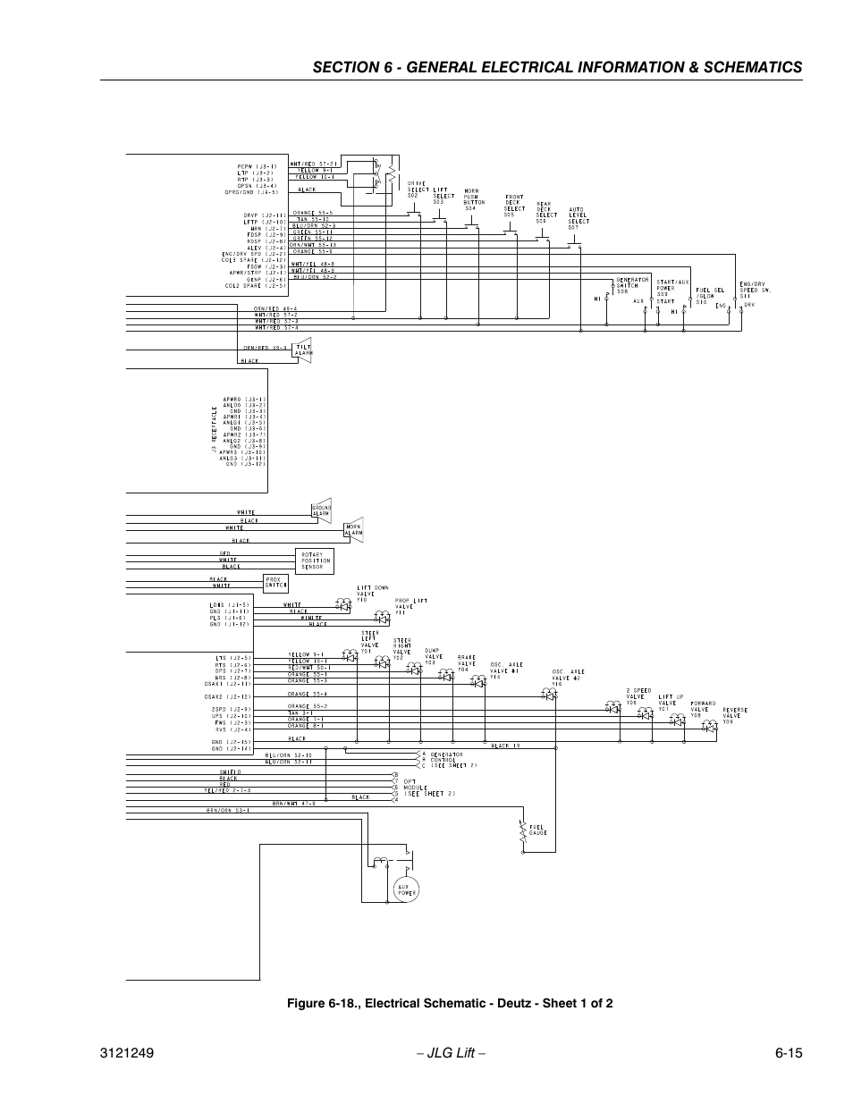Electrical schematic - deutz - sheet 2 of 3 -15 | JLG 4394RT Service Manual User Manual | Page 247 / 268