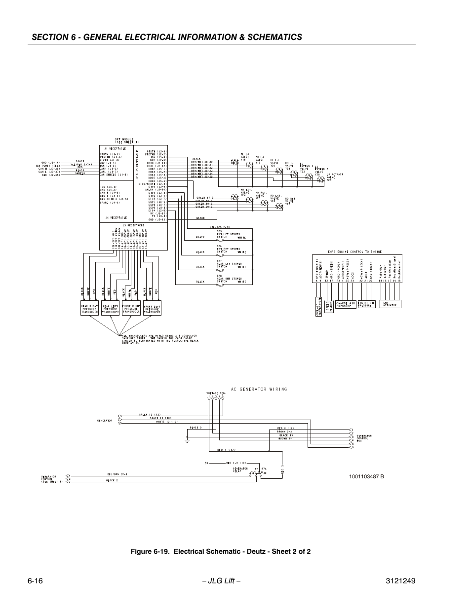 Electrical schematic - deutz - sheet 3 of 3 -16 | JLG 4394RT Service Manual User Manual | Page 248 / 268