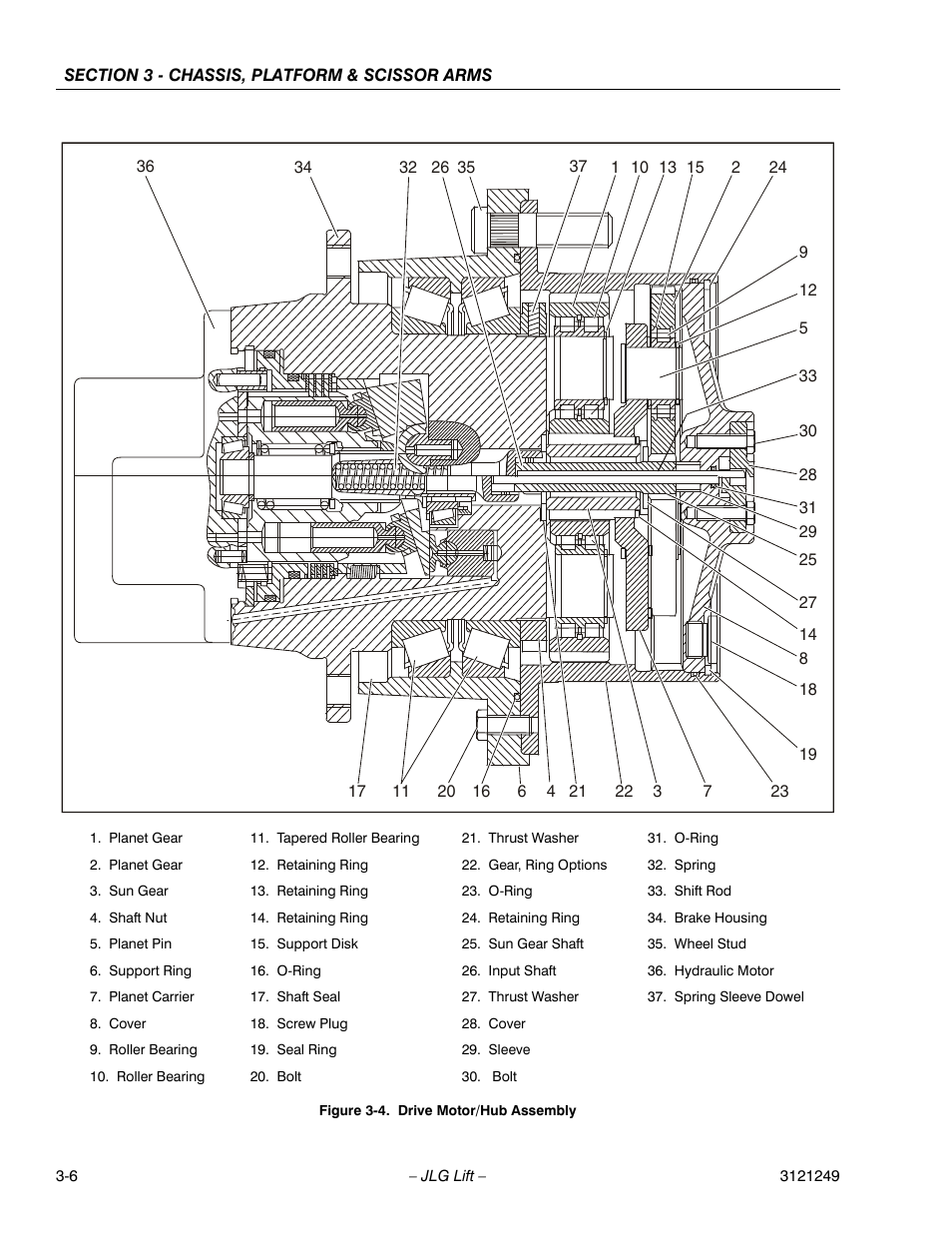 Drive motor/hub assembly -5 | JLG 4394RT Service Manual User Manual | Page 42 / 268