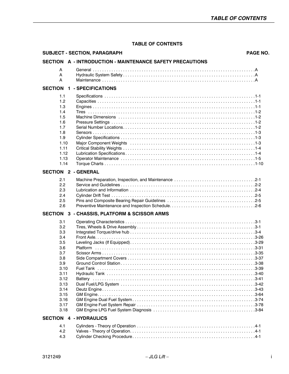 JLG 4394RT Service Manual User Manual | Page 5 / 268