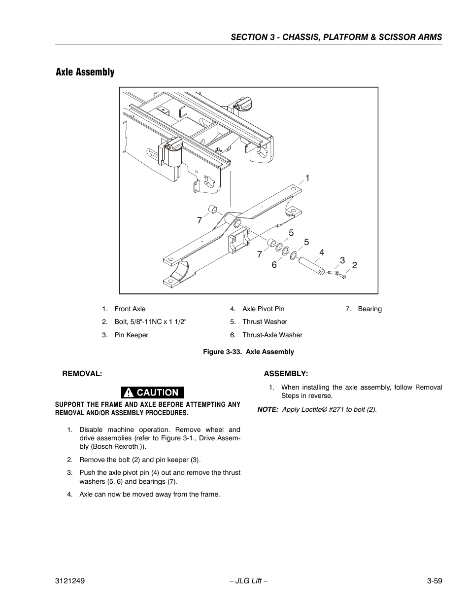 Axle assembly, Axle assembly -27 | JLG 4394RT Service Manual User Manual | Page 95 / 268