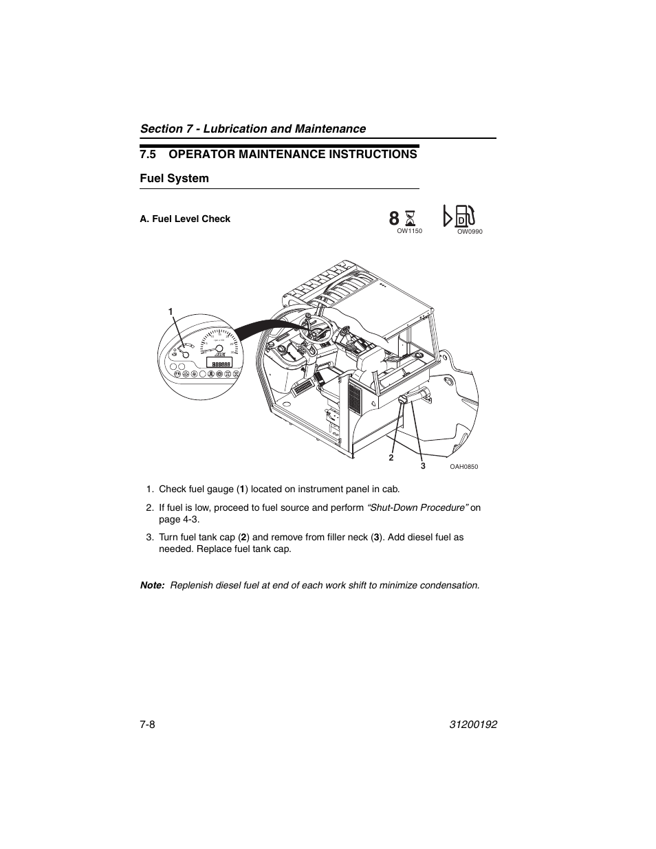 5 operator maintenance instructions, Fuel system, 5 operator maintenance instructions -8 | Fuel system -8, 5 operator maintenance instructions fuel system | JLG G6-23A Operator Manual User Manual | Page 100 / 126
