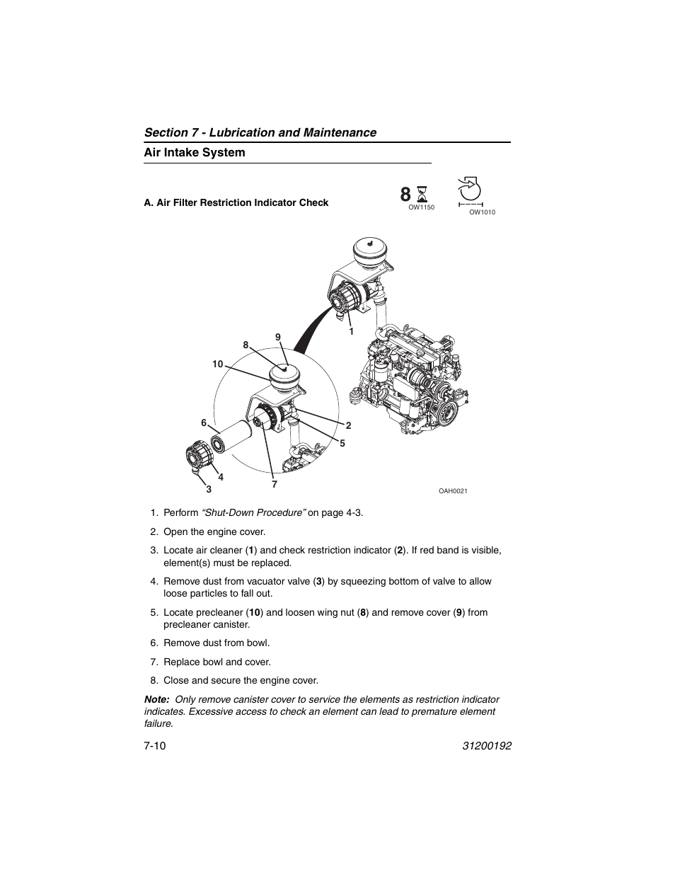 Air intake system, Air intake system -10 | JLG G6-23A Operator Manual User Manual | Page 102 / 126