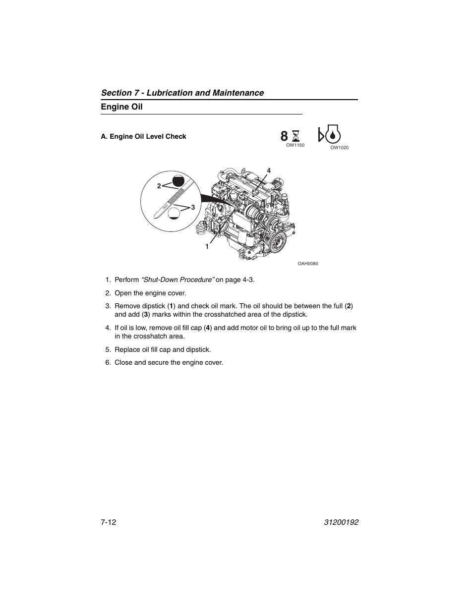 Engine oil, Engine oil -12 | JLG G6-23A Operator Manual User Manual | Page 104 / 126
