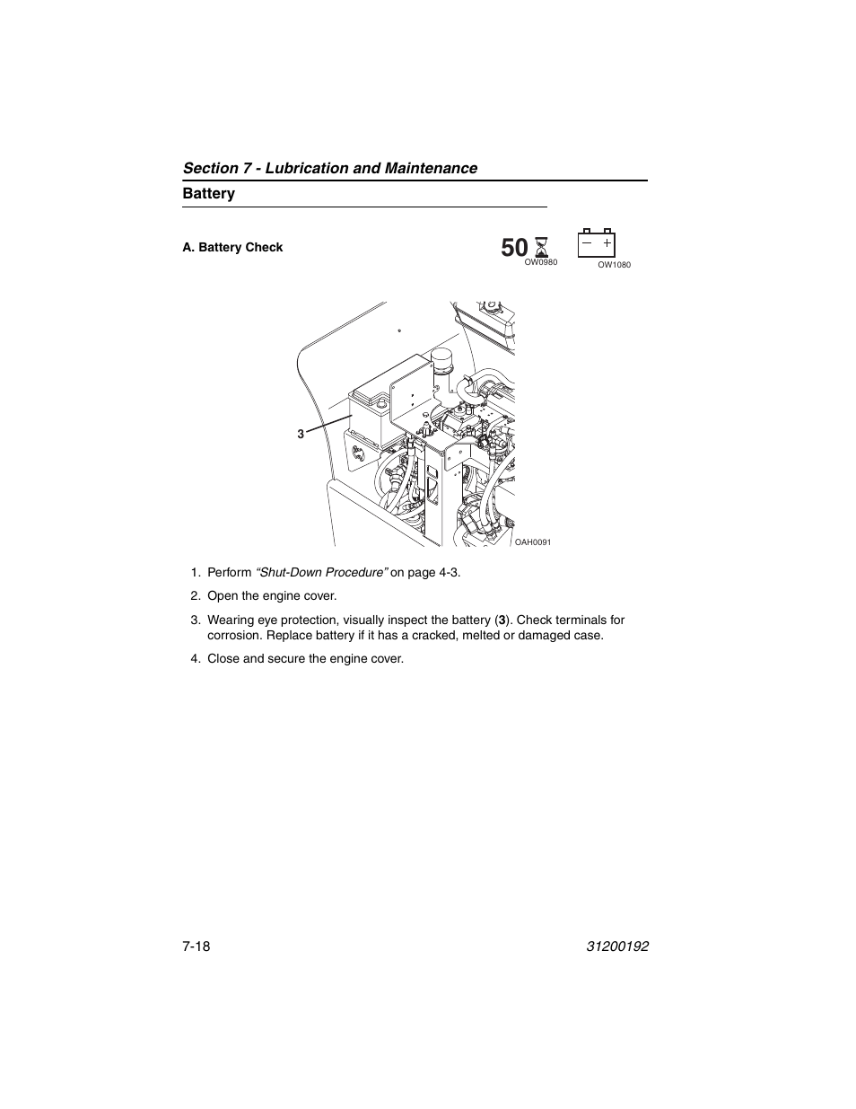 Battery, Battery -18 | JLG G6-23A Operator Manual User Manual | Page 110 / 126