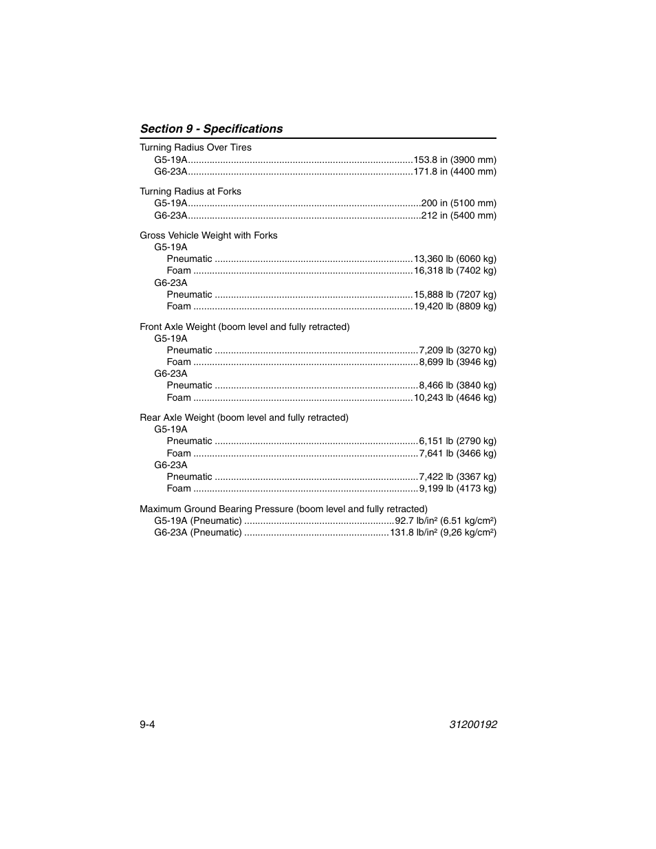 JLG G6-23A Operator Manual User Manual | Page 118 / 126