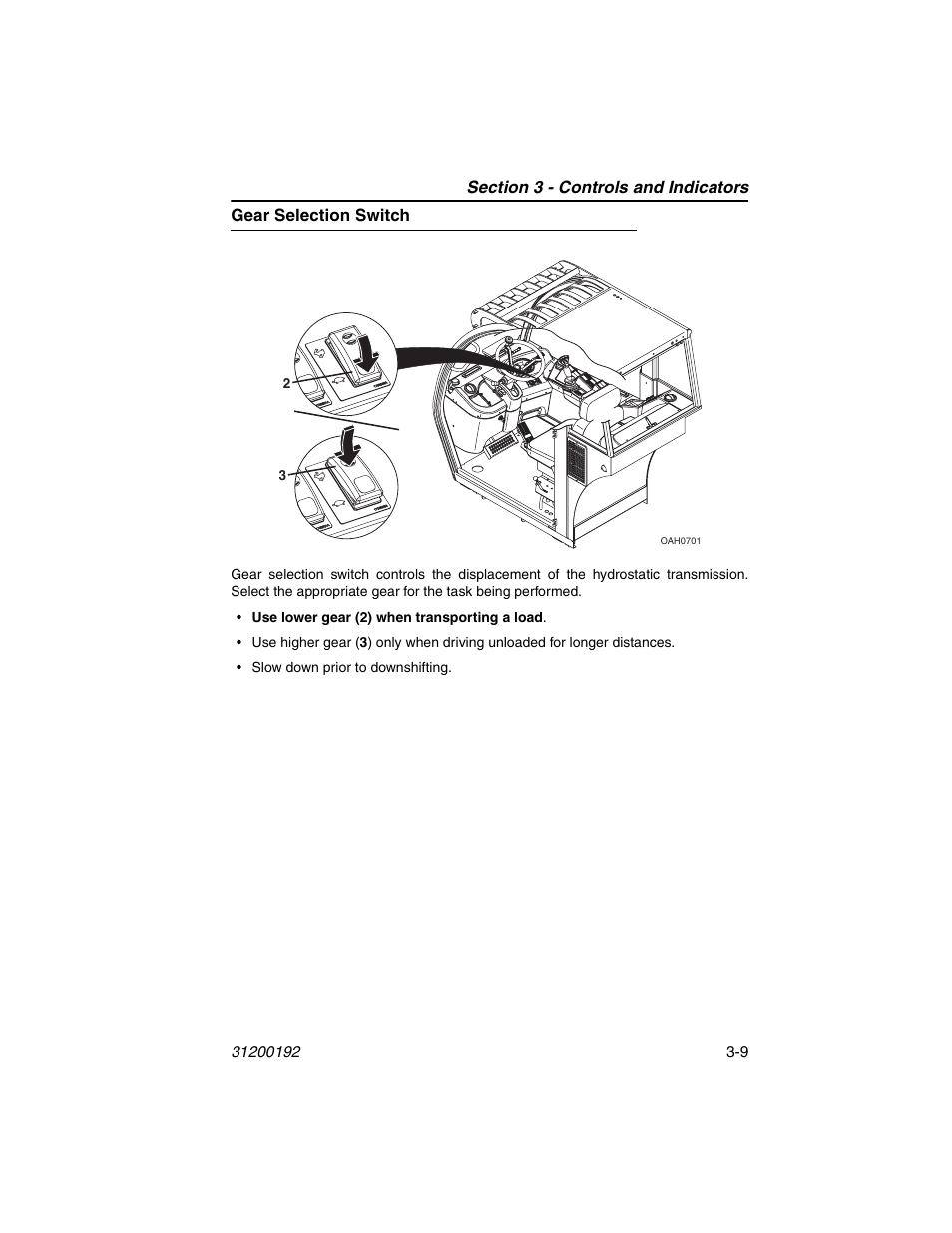 Gear selection switch, Gear selection switch -9 | JLG G6-23A Operator Manual User Manual | Page 43 / 126