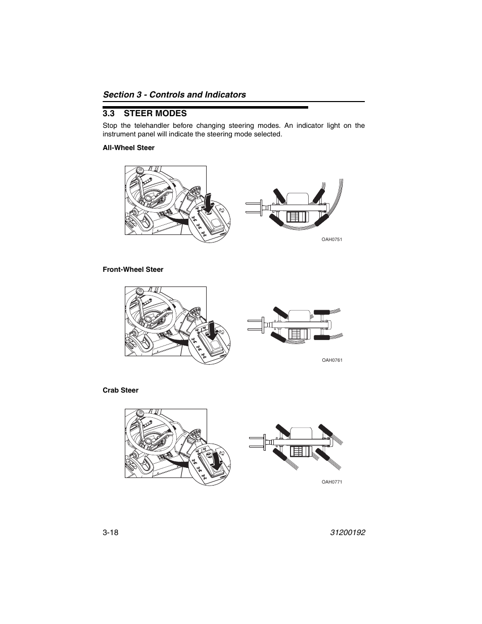 3 steer modes, 3 steer modes -18 | JLG G6-23A Operator Manual User Manual | Page 52 / 126