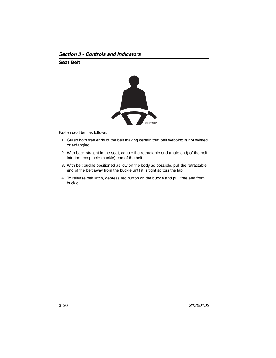 Seat belt, Seat belt -20 | JLG G6-23A Operator Manual User Manual | Page 54 / 126